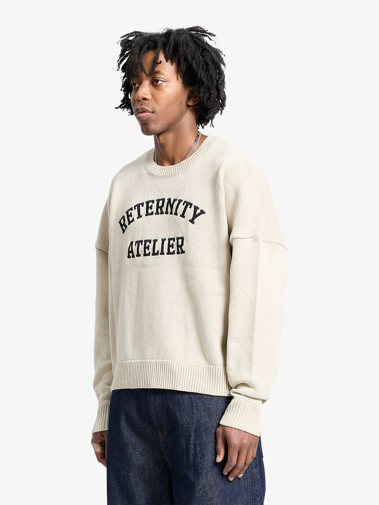 RETERNITY maglia a maniche lunghe e´ve´nie logo uomo beige cotone