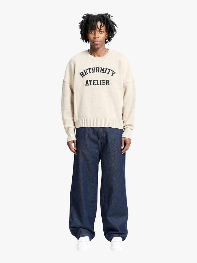 RETERNITY maglia a maniche lunghe e´ve´nie logo uomo beige cotone