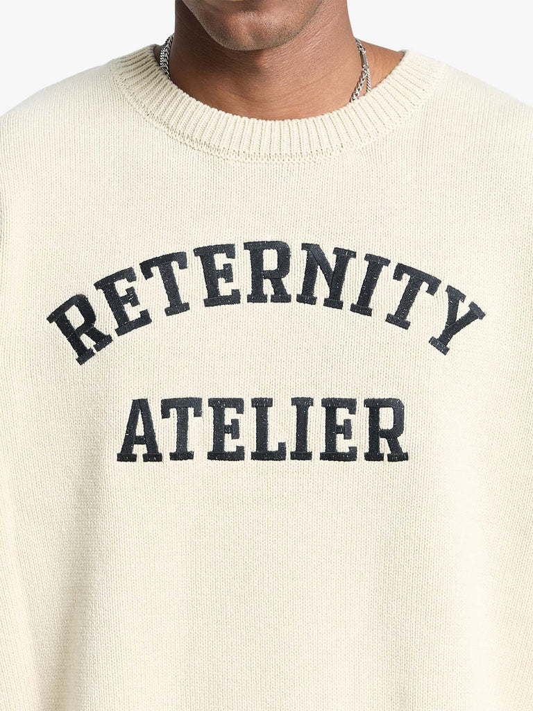 RETERNITY maglia a maniche lunghe e´ve´nie logo uomo beige cotone
