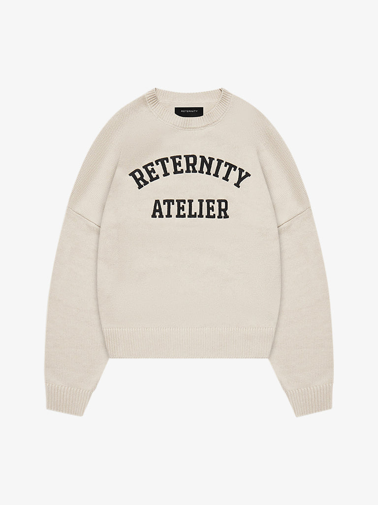 RETERNITY maglia a maniche lunghe e´ve´nie logo uomo beige cotone