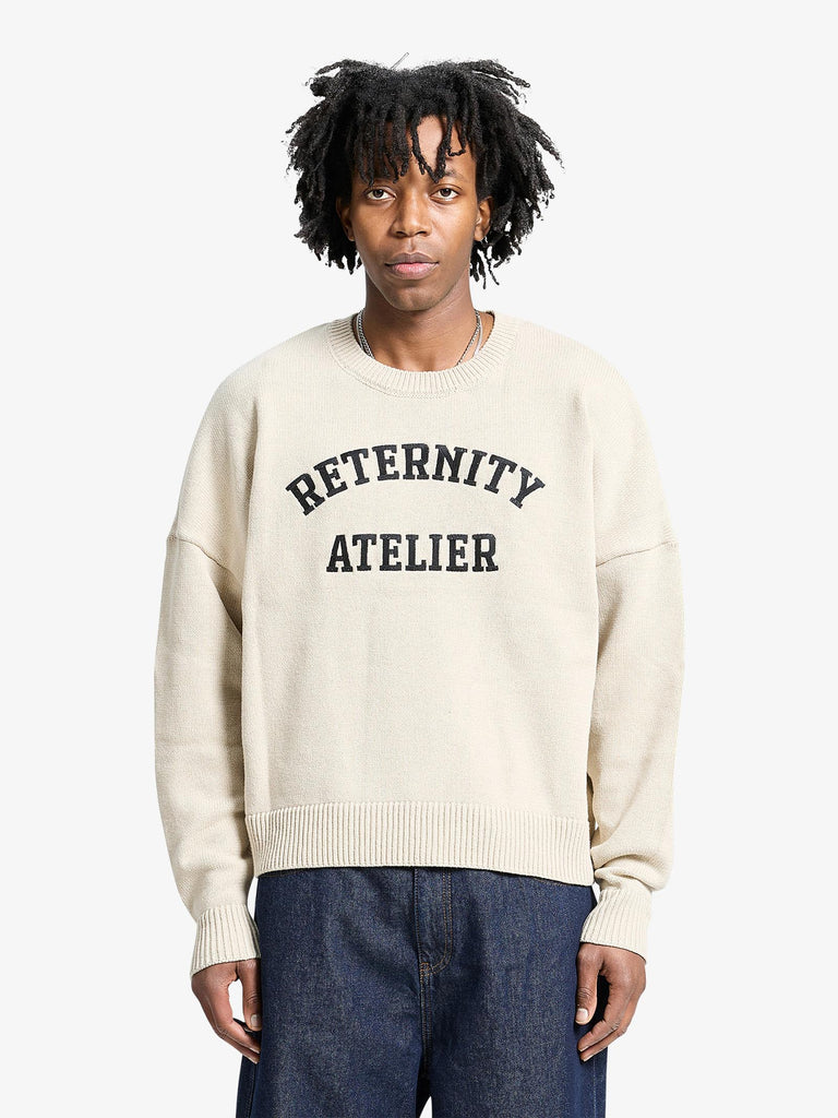 RETERNITY maglia a maniche lunghe e´ve´nie logo uomo beige cotone