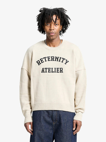 RETERNITY maglia a maniche lunghe e´ve´nie logo uomo beige cotone