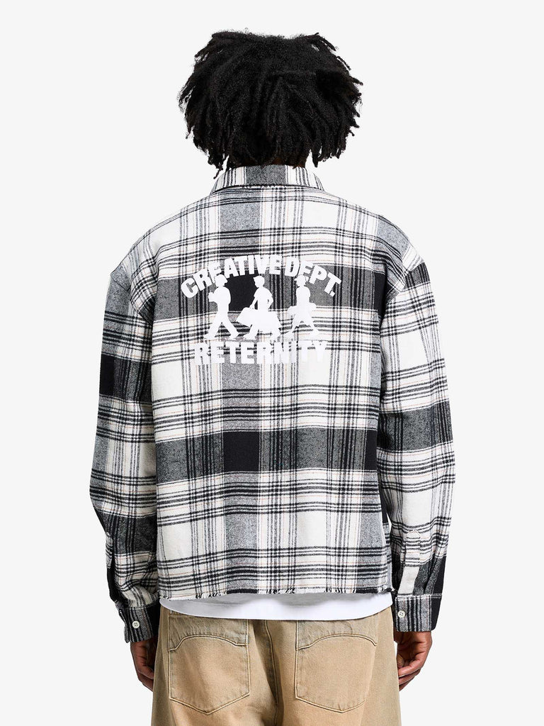 RETERNITY camicia in flanella uomo nero