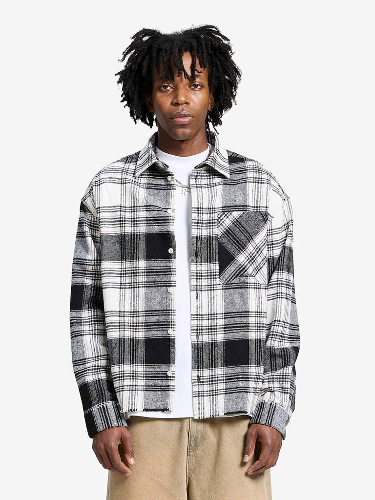 RETERNITY camicia in flanella uomo nero