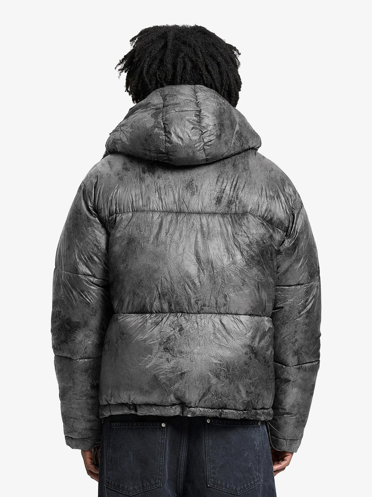 RETERNITY giubbotto piumino stropicciato déliria uomo nero