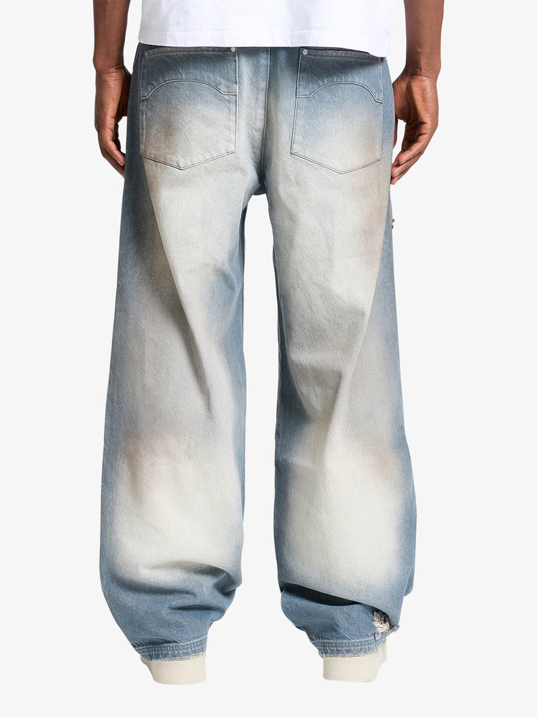 RETERNITY jeans distressed uomo blu cotone