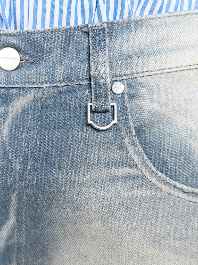 RETERNITY jeans distressed uomo blu cotone