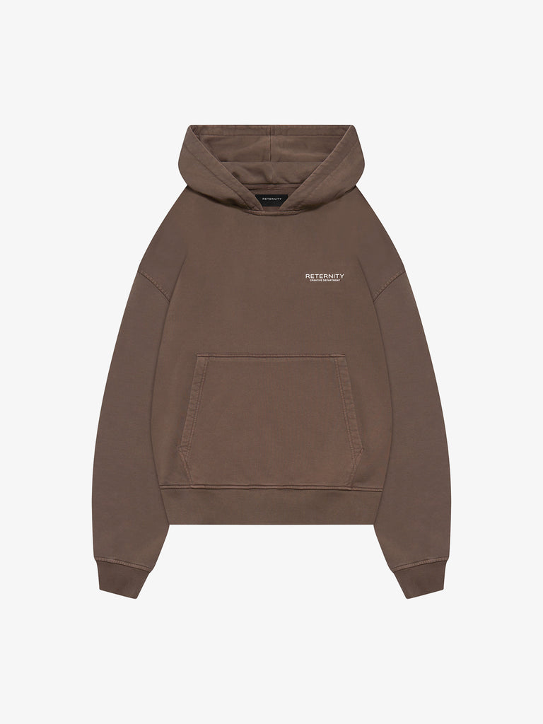RETERNITY felpa con cappuccio creative dept uomo marrone cotone