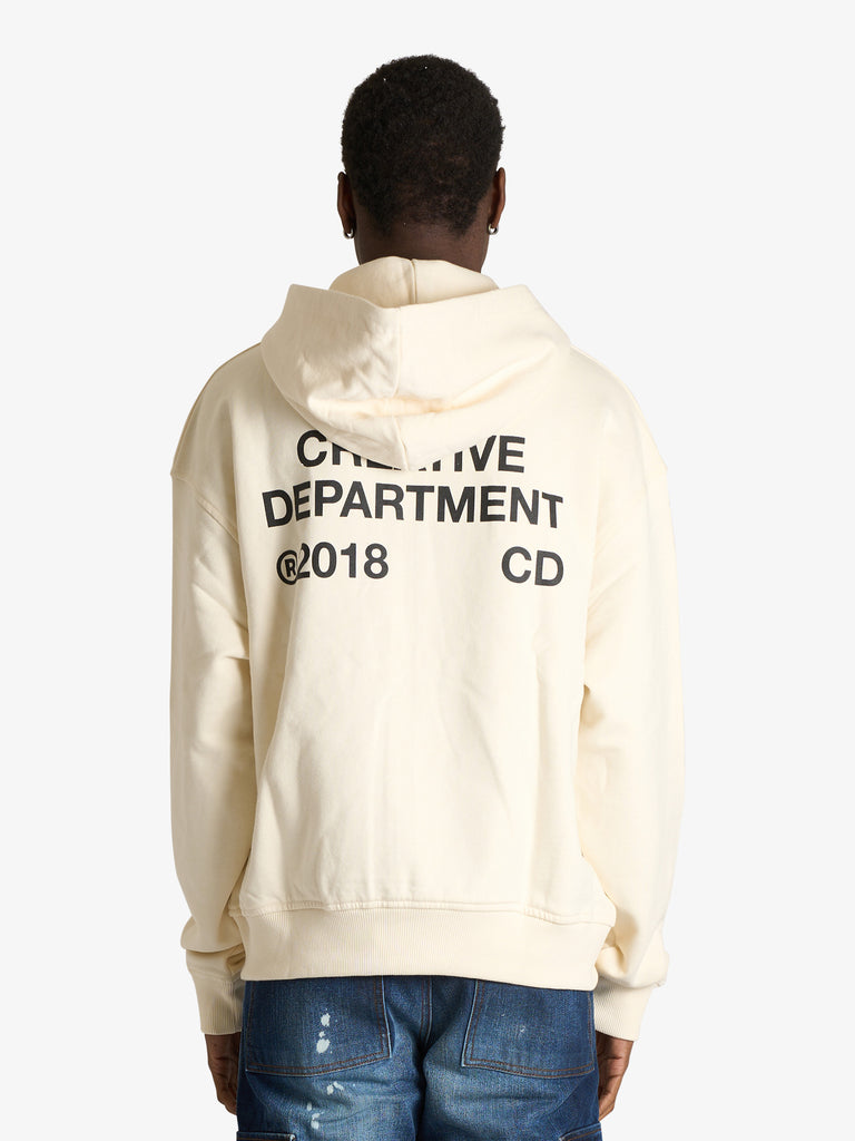 RETERNITY felpa con cappuccio creative dept uomo beige cotone