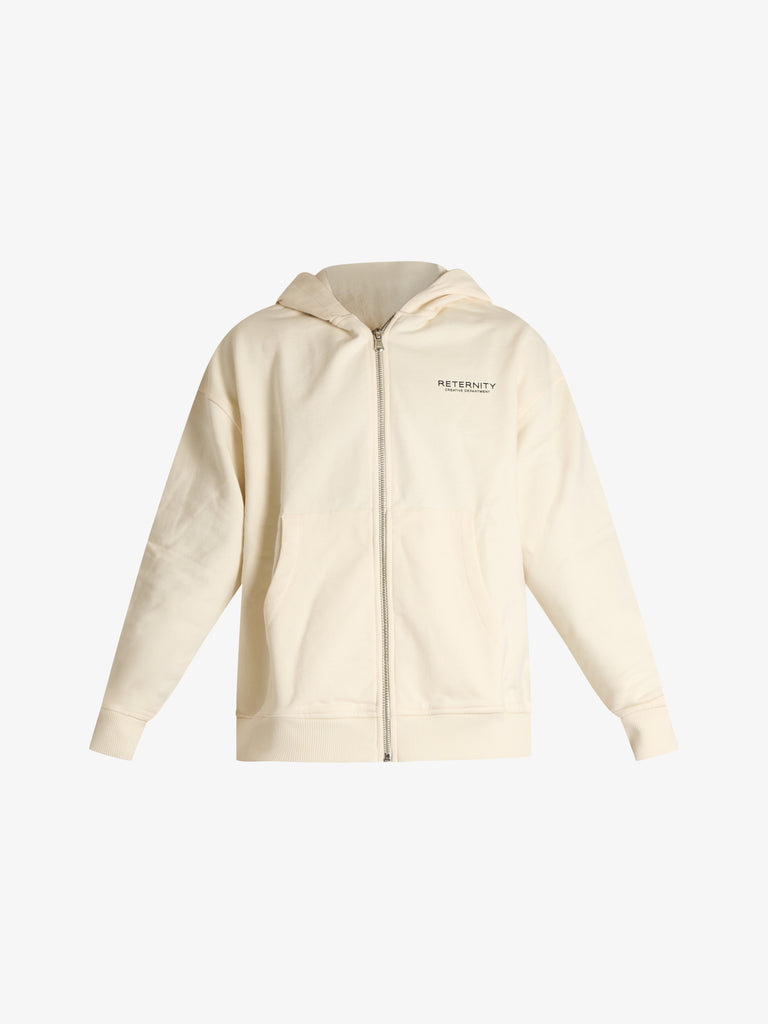 RETERNITY felpa con cappuccio creative dept uomo beige cotone