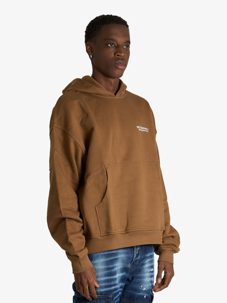 RETERNITY felpa con cappuccio creative dept uomo marrone cotone