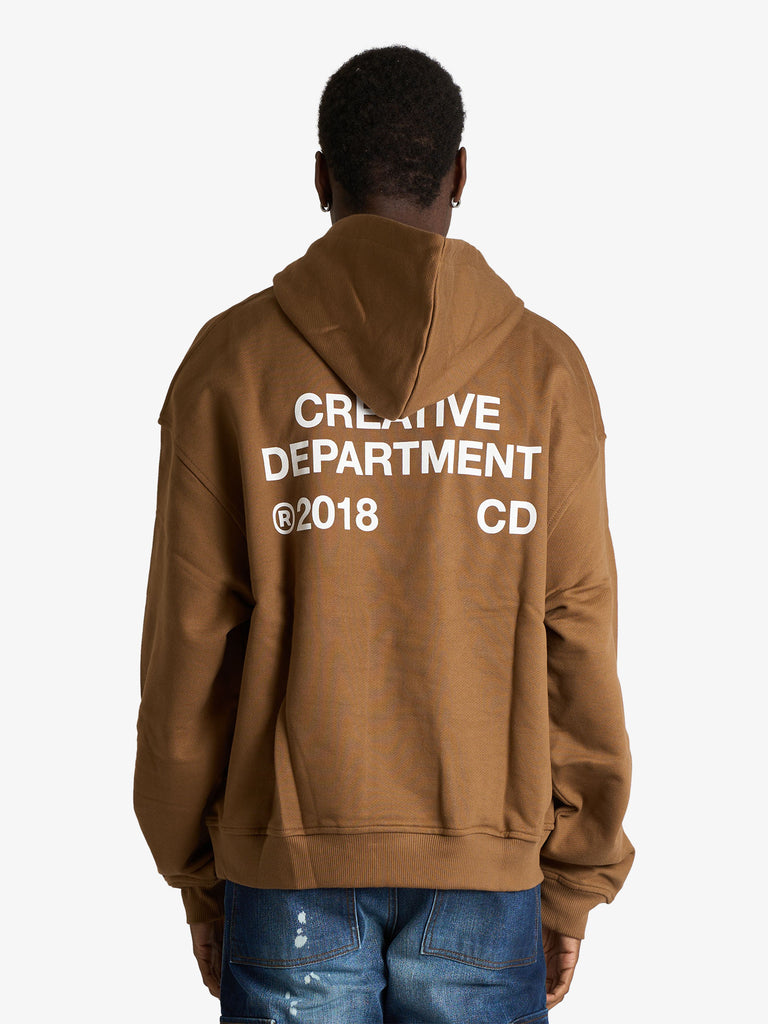 RETERNITY felpa con cappuccio creative dept uomo marrone cotone