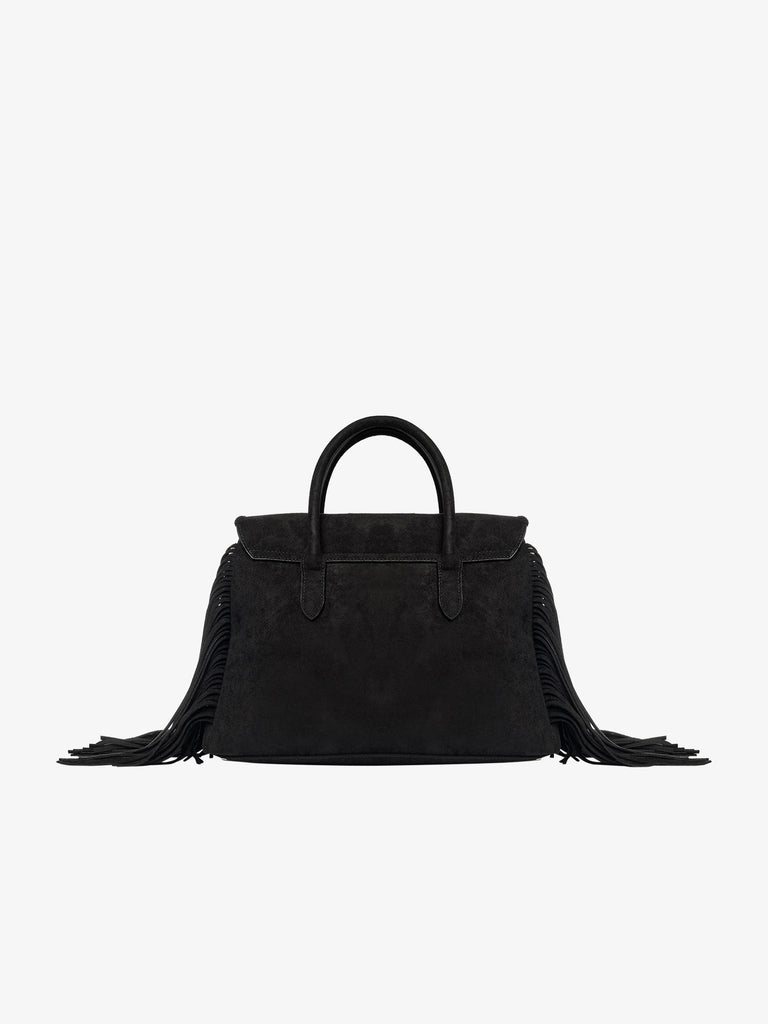 SECRET PON PON borsa a spalla donna laya suede medium nero