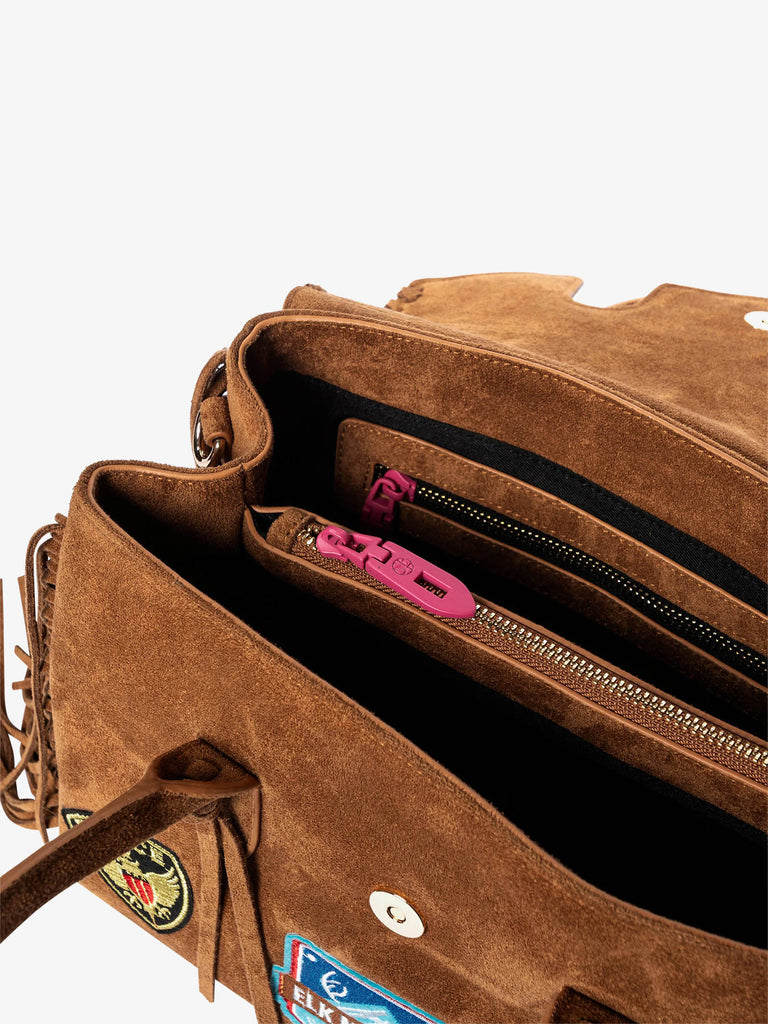 SECRET PON PON borsa a spalla donna laya suede medium marrone