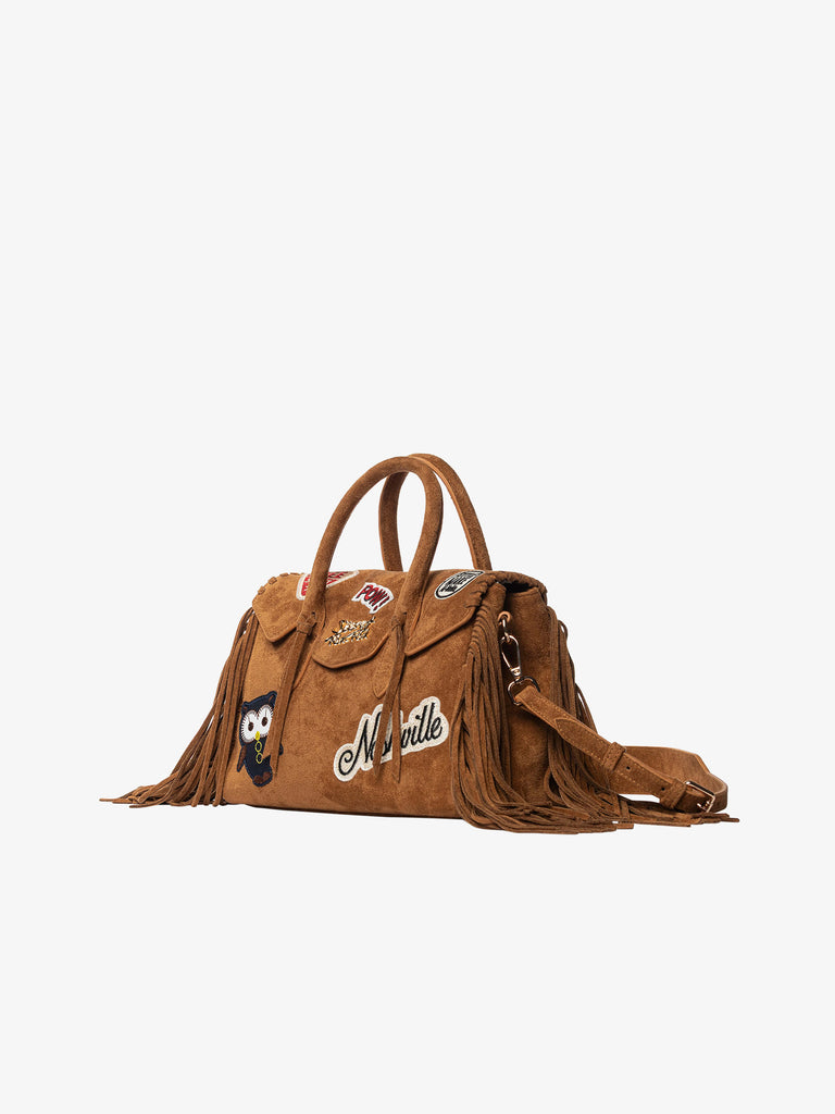 SECRET PON PON borsa a spalla donna laya suede small marrone