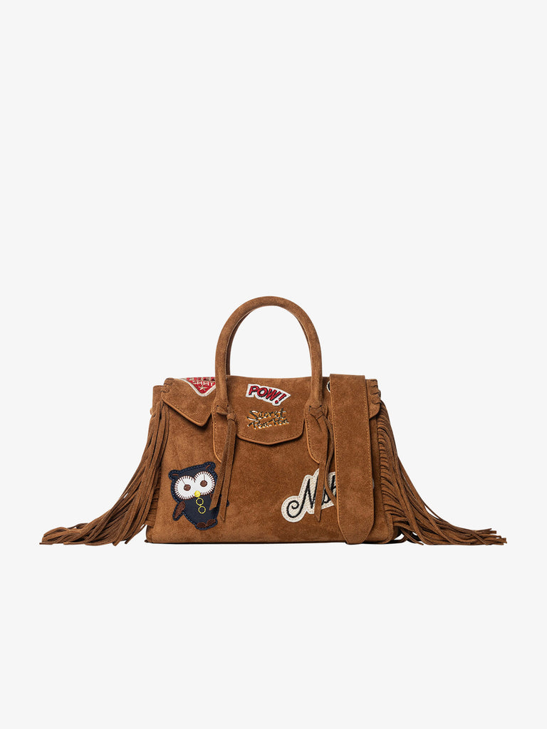 SECRET PON PON borsa a spalla donna laya suede small marrone