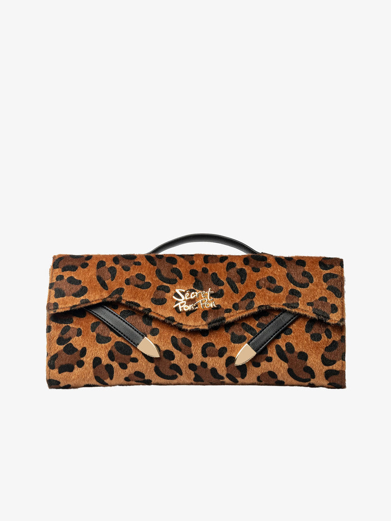 SECRET PON PON borsa a spalla donna luisita clutch leopard beige
