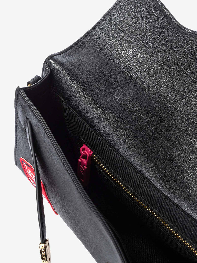 SECRET PON PON borsa a spalla donna luisita clutch patch nero