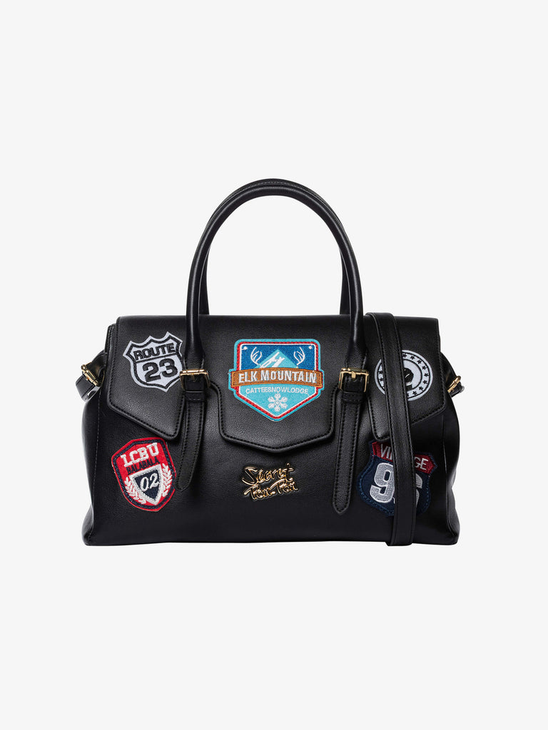 SECRET PON PON borsa a spalla donna luisita medium patch nero