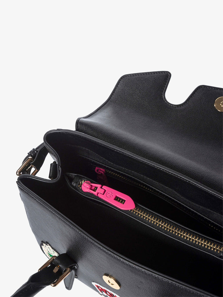 SECRET PON PON borsa a spalla donna luisita small patch nero