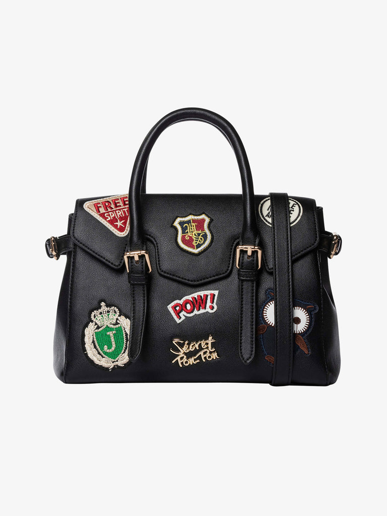 SECRET PON PON borsa a spalla donna luisita small patch nero