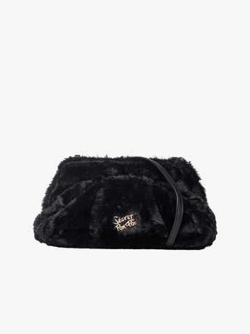 SECRET PON PON borse a spalla donna margaret fur clutch m nero