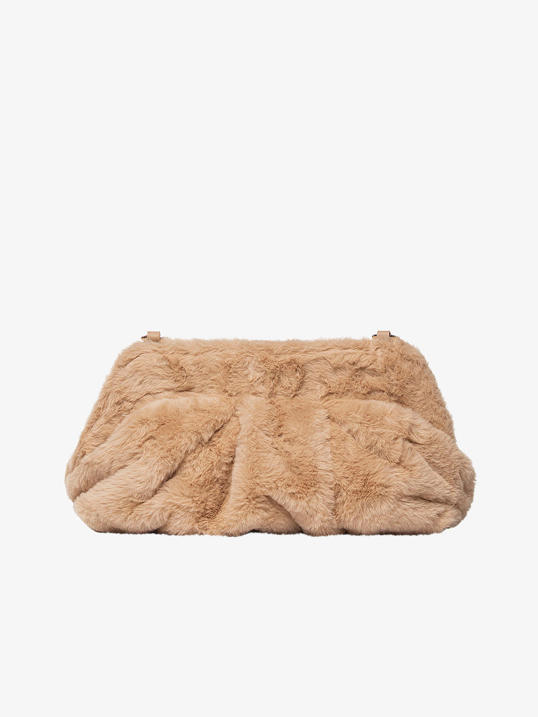SECRET PON PON borse a spalla donna margaret fur clutch m beige