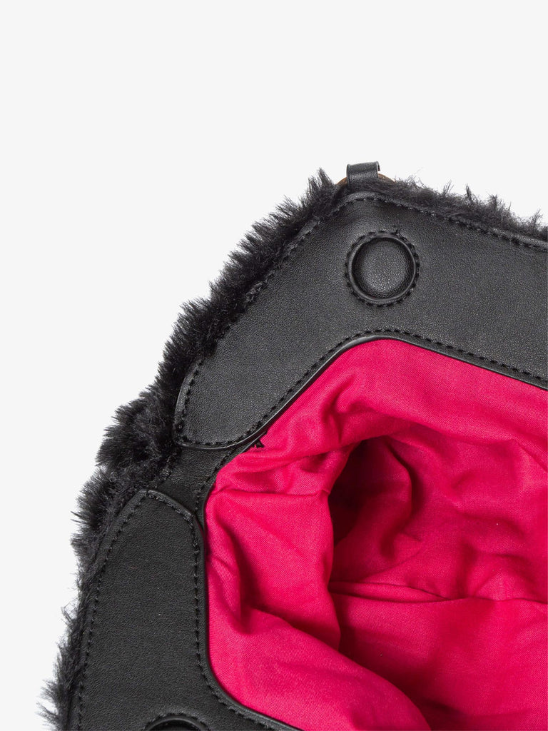 SECRET PON PON borse a spalla donna margaret fur clutch s nero