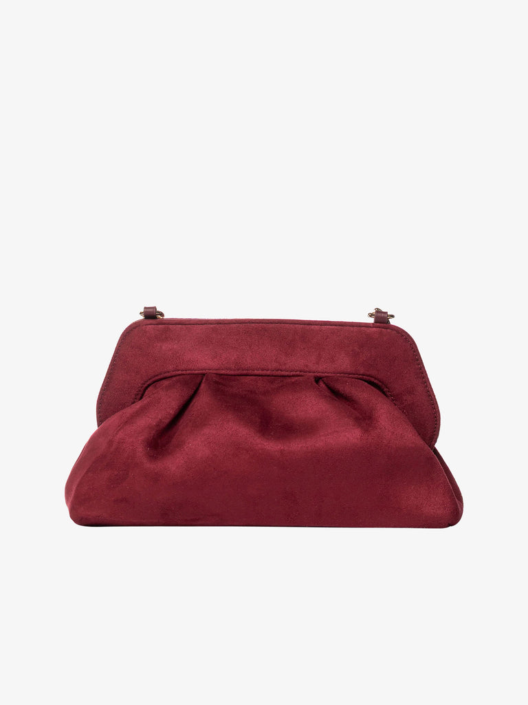 SECRET PON PON borse a spalla donna margaret suede clutch s bordeaux