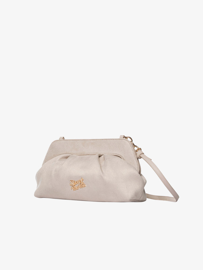 SECRET PON PON borsa a spalla donna margaret suede clutch m beige