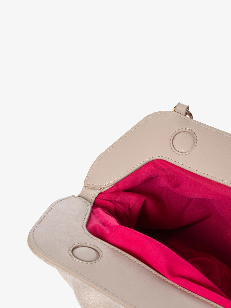 SECRET PON PON borsa a spalla donna margaret suede clutch m beige