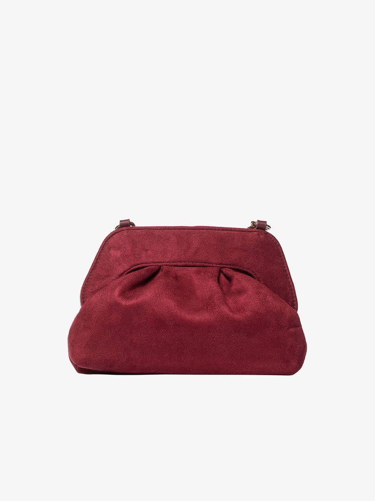 SECRET PON PON borse a spalla donna margaret suede clutch s bordeaux