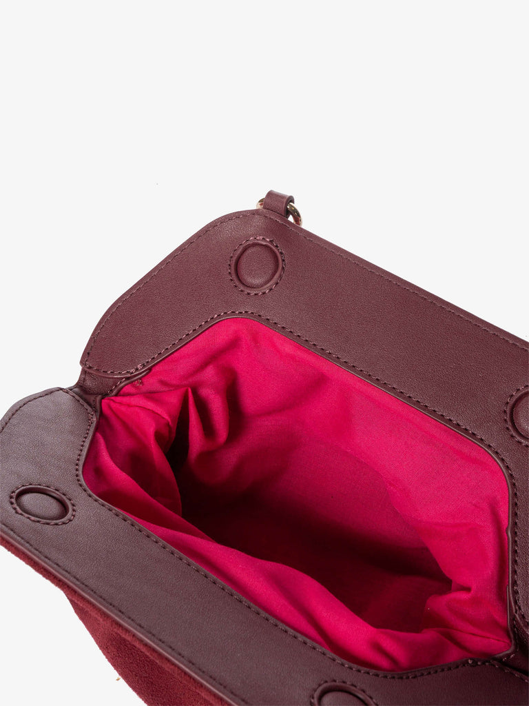 SECRET PON PON borse a spalla donna margaret suede clutch s bordeaux