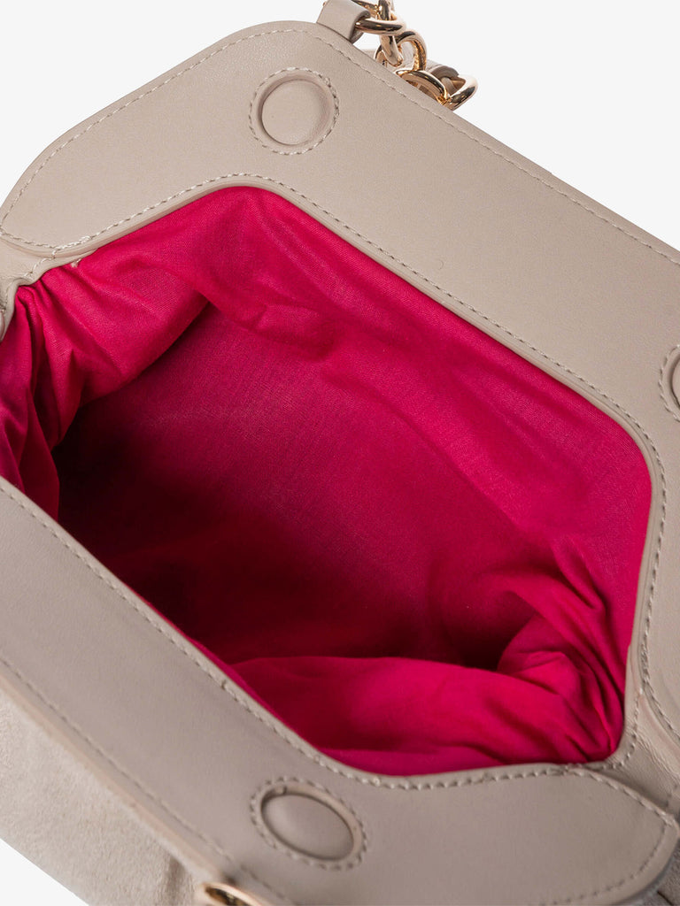 SECRET PON PON borse a spalla donna margaret suede clutch s beige