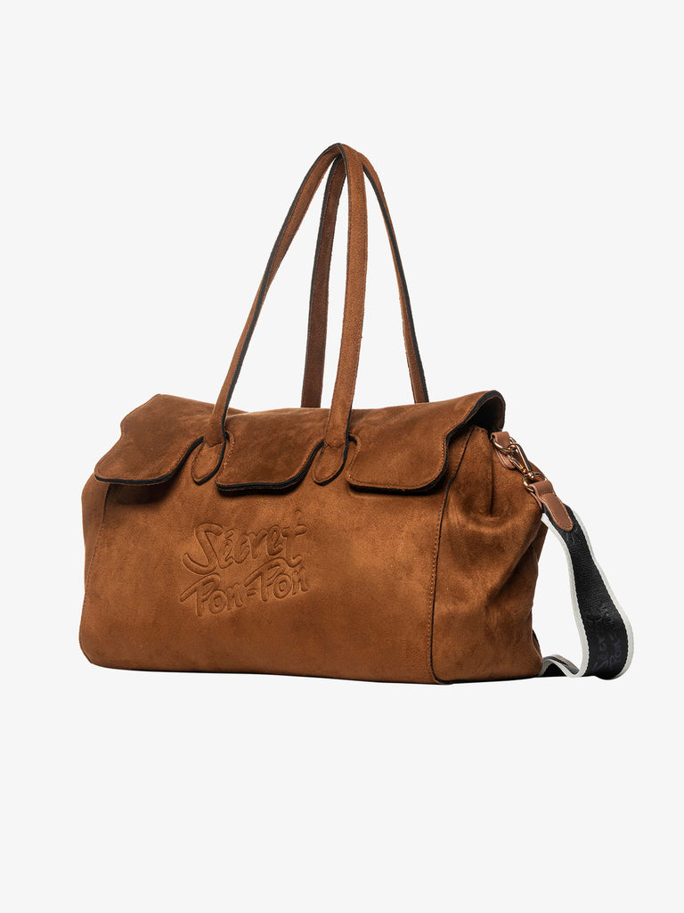 SECRET PON PON borse a spalla donna monica suede tote l marrone