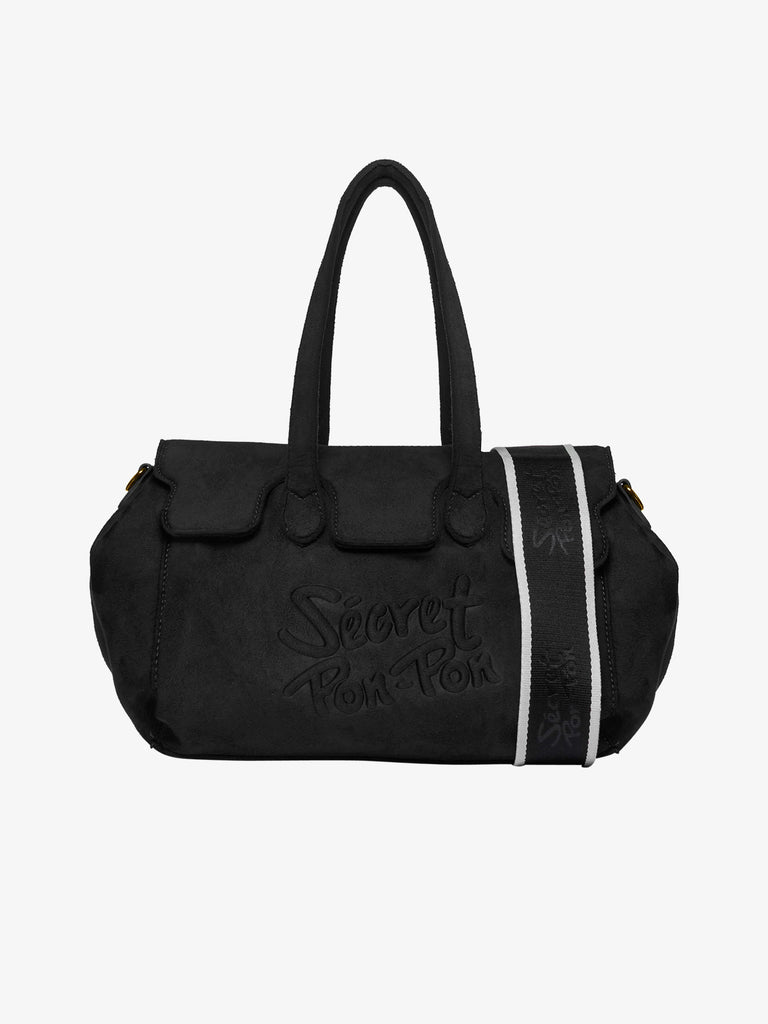 SECRET PON PON borse a spalla donna monica suede tote m nero