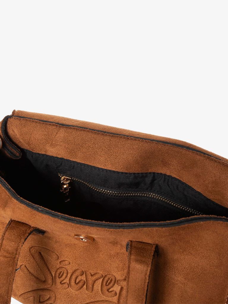 SECRET PON PON borse a spalla donna monica suede tote m marrone