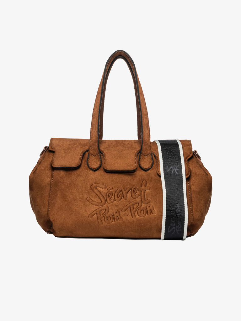 SECRET PON PON borse a spalla donna monica suede tote m marrone