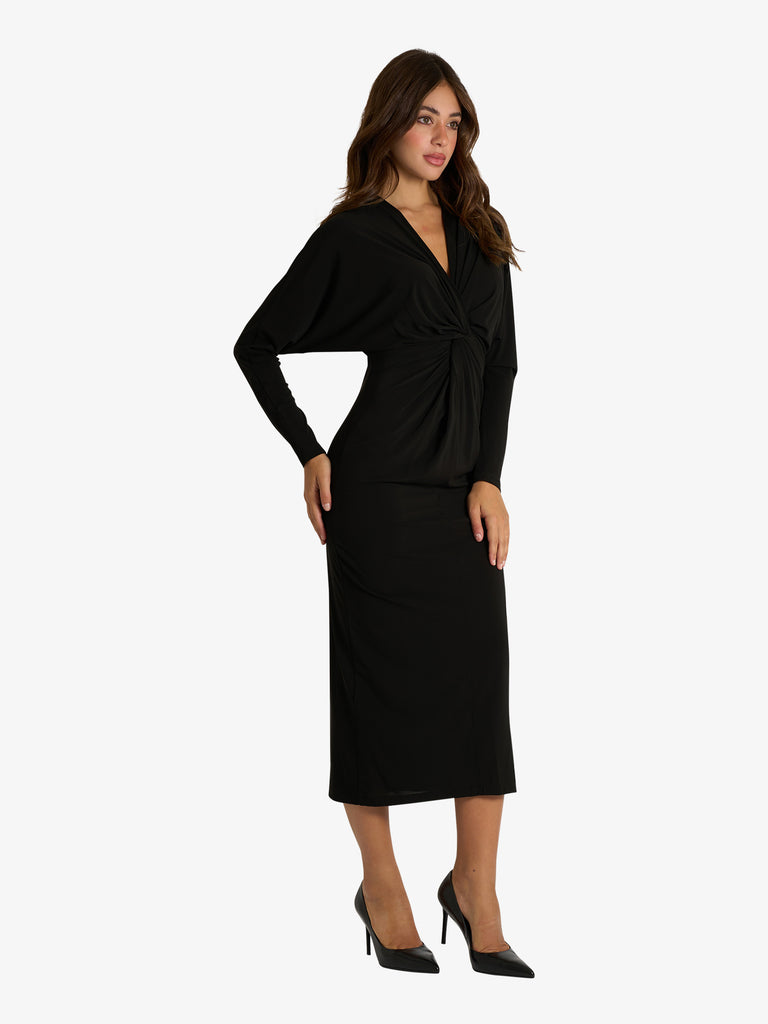 SEMICOUTURE abito lungo eugenia donna nero viscosa