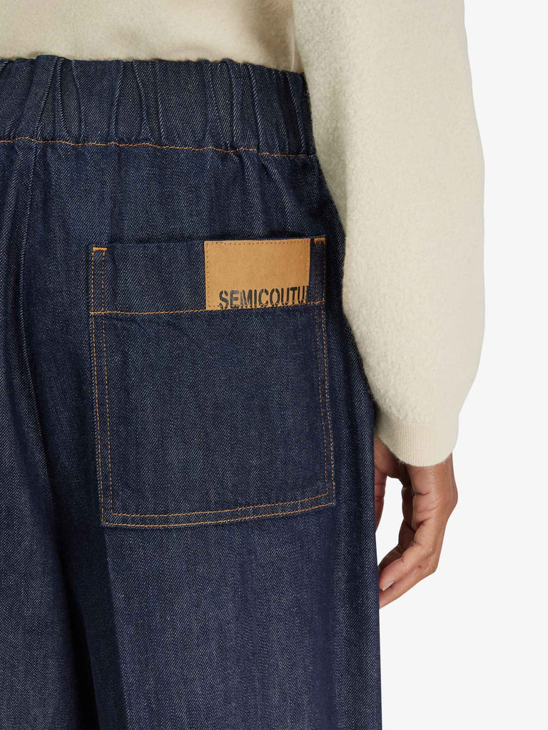 SEMICOUTURE pantalone jimmy donna denim cotone