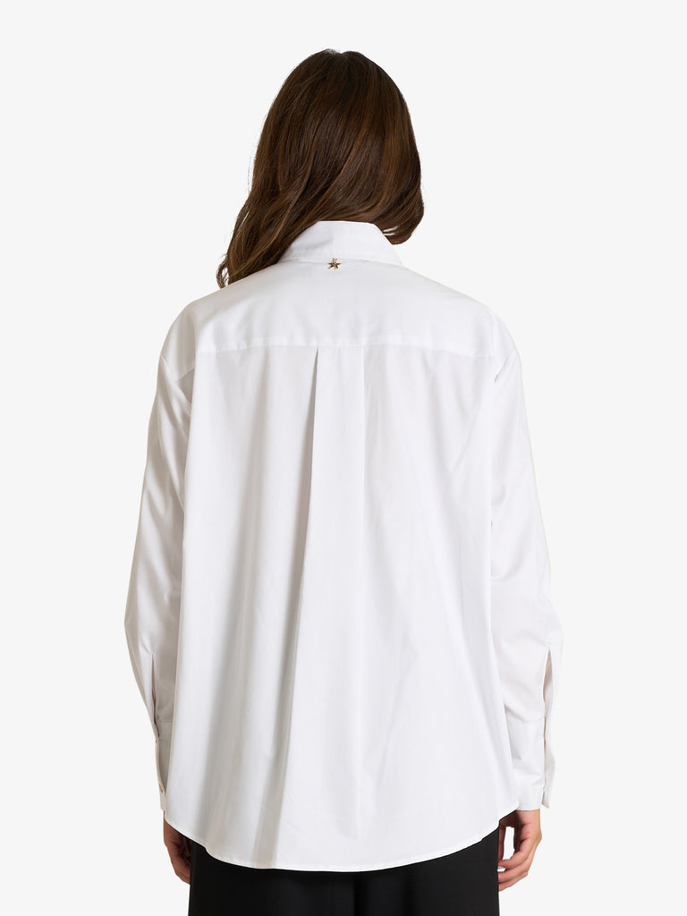 SOUVENIR camicia con applicazioni donna bianco