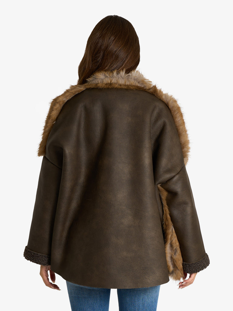 SOUVENIR pelliccia doppio tessuto donna verde