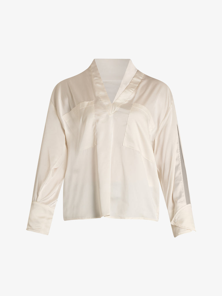 SOUVENIR camicia con cut-out donna panna