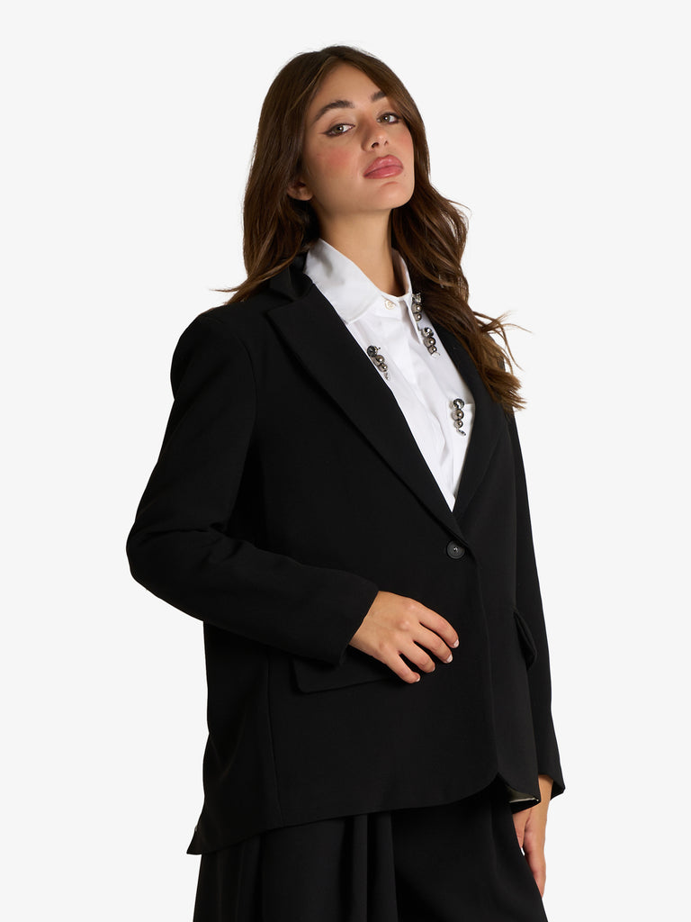 SOUVENIR blazer con spacco sul retro donna nero
