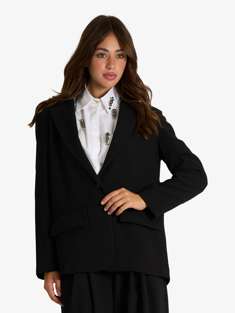 SOUVENIR blazer con spacco sul retro donna nero