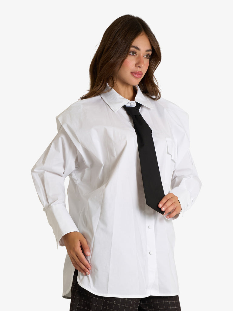 SOUVENIR camicia in popeline di cotone donna bianco