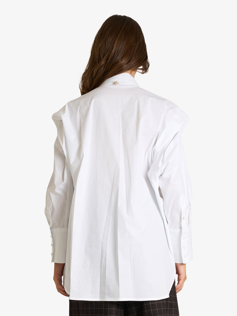 SOUVENIR camicia in popeline di cotone donna bianco