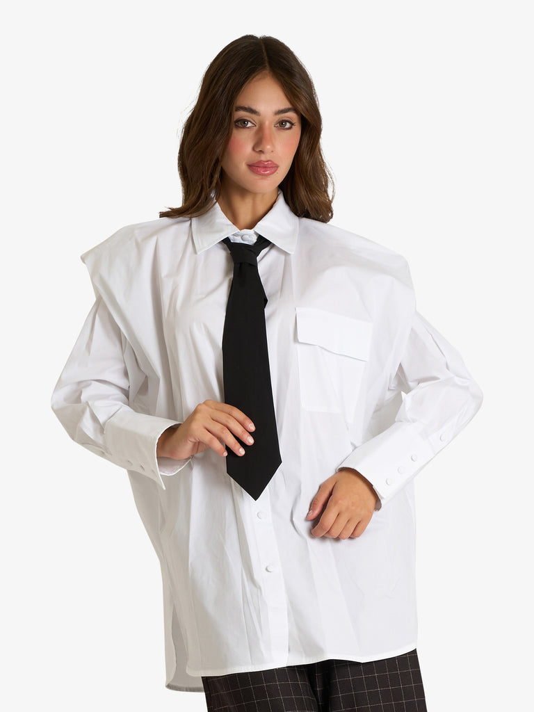 SOUVENIR camicia in popeline di cotone donna bianco