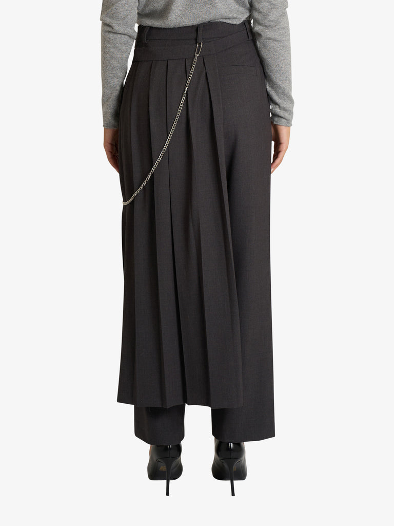SOUVENIR pantalone con gonna applicata donna grigio