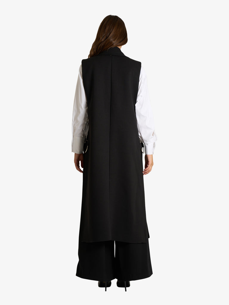 SOUVENIR gilet con spacchi donna nero